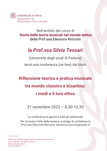 21 novembre 2023 Lezione di Silvia Tessari